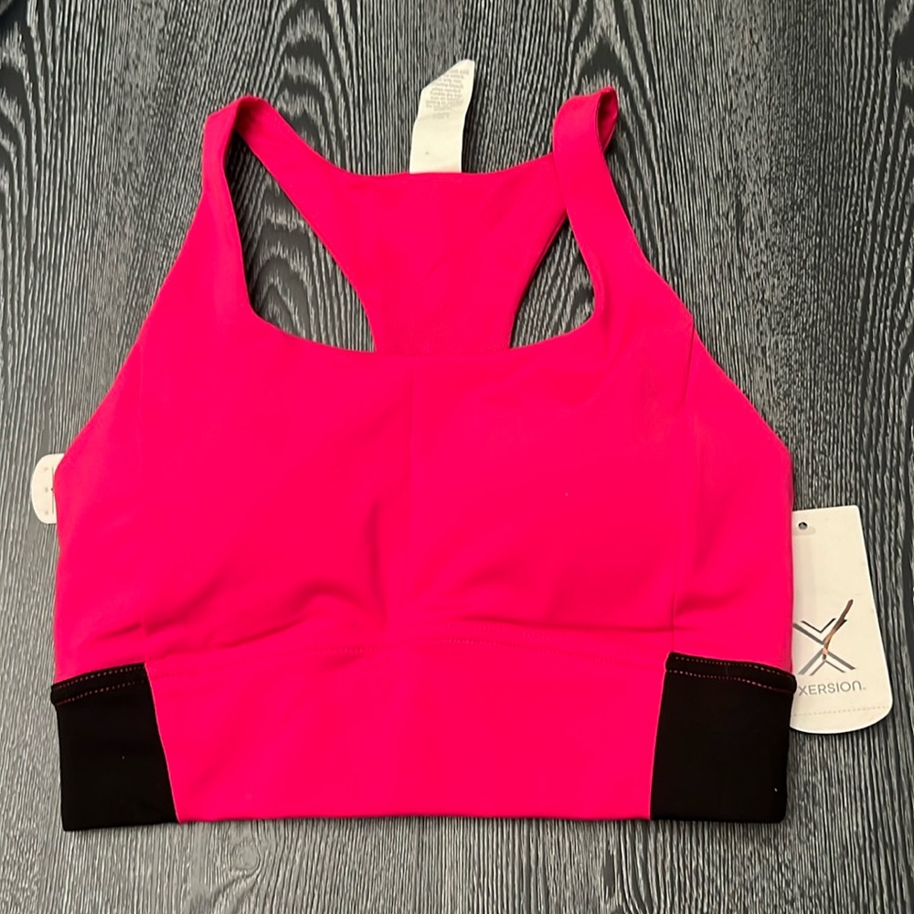 Xersion Pink & Black Sports Bra-X-Small -NWT